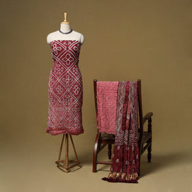 Kutch tie-dye bandhani modal silk 3pc unstitched dress