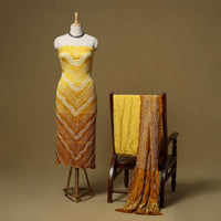 Kutch tie-dye bandhani modal silk 3pc unstitched dress