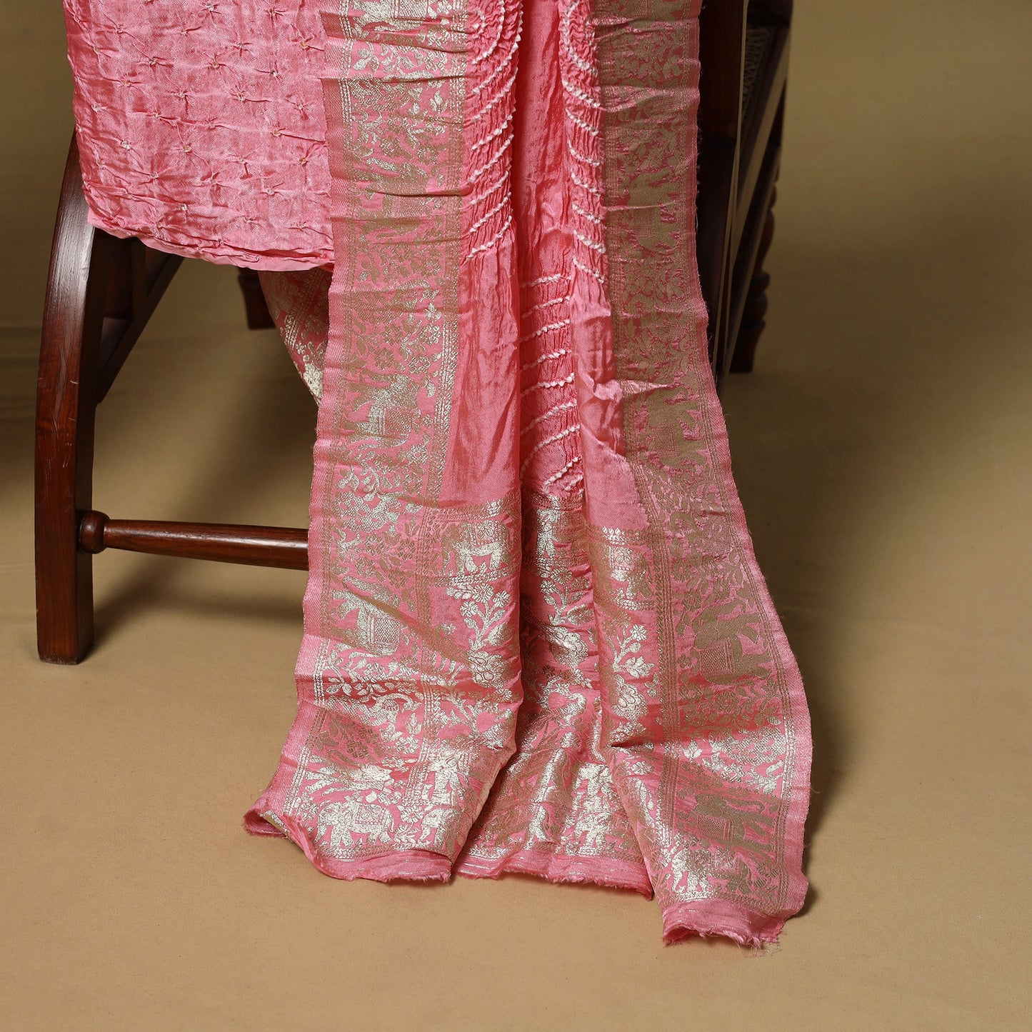 Kutch tie-dye bandhani modal silk meenakari zari work 3pc