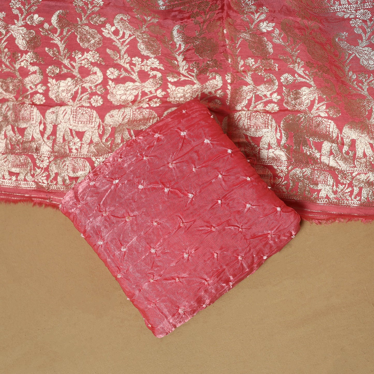 Kutch tie-dye bandhani modal silk meenakari zari work 3pc