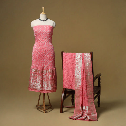 Kutch tie-dye bandhani modal silk meenakari zari work 3pc