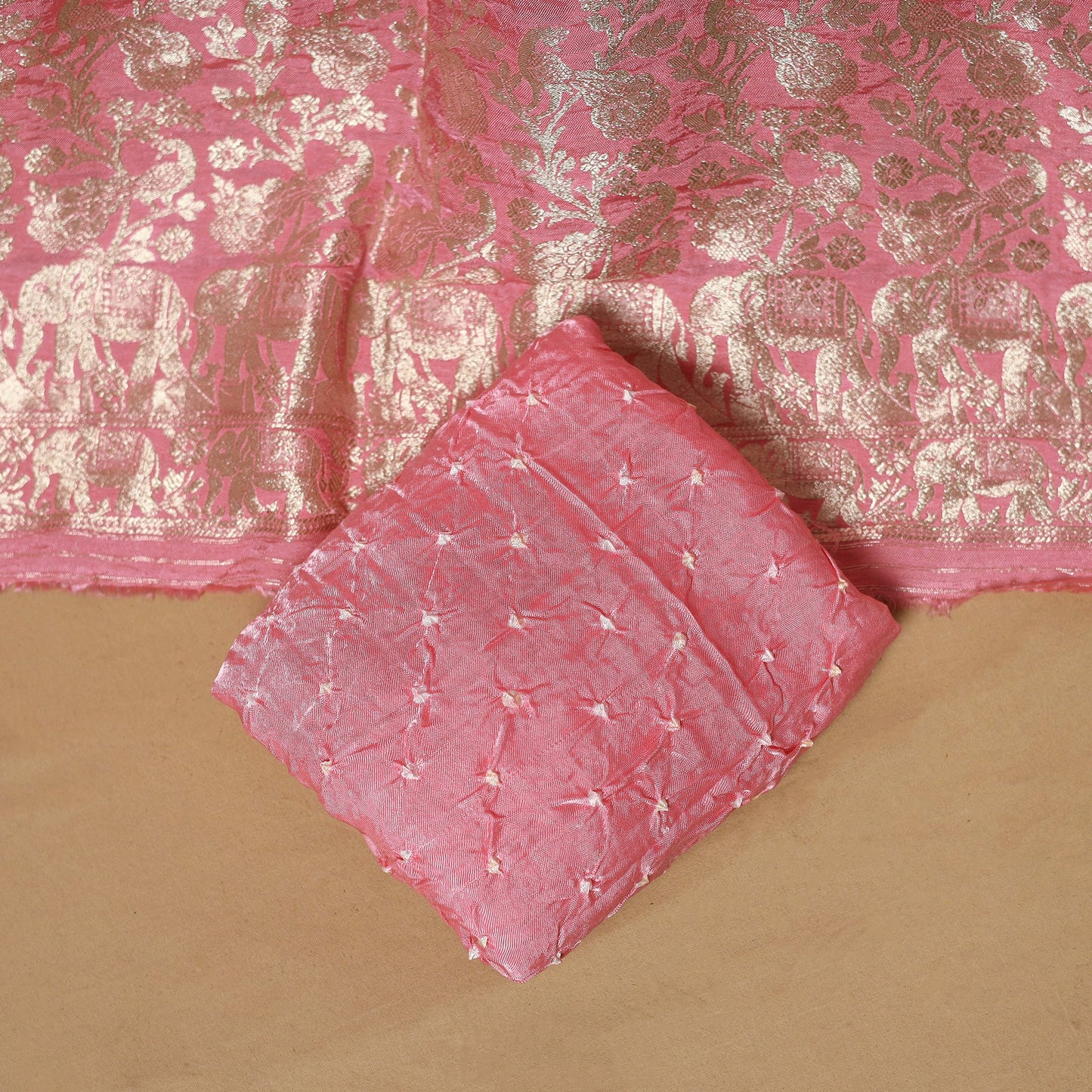 Kutch tie-dye bandhani modal silk meenakari zari work 3pc