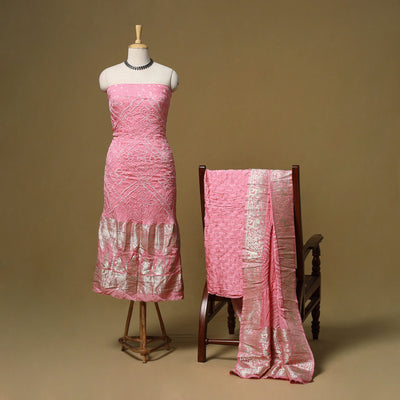 Kutch tie-dye bandhani modal silk meenakari zari work 3pc