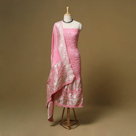 Kutch tie-dye bandhani modal silk meenakari zari work 3pc