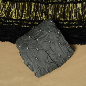 Kutch tie-dye bandhani modal silk zari work 3pc unstitched