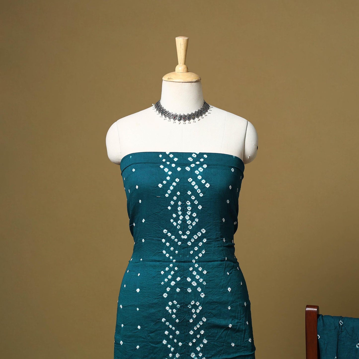 Kutch tie-dye bandhani satin cotton 3pc unstitched dress