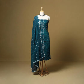 Kutch tie-dye bandhani satin cotton 3pc unstitched dress