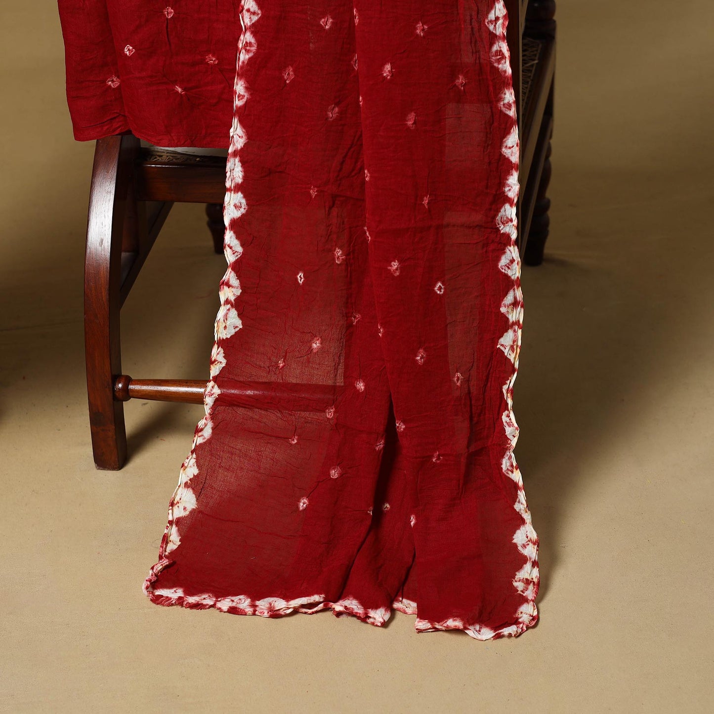 Kutch tie-dye bandhani satin cotton 3pc unstitched dress