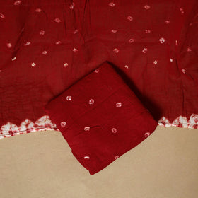 Kutch tie-dye bandhani satin cotton 3pc unstitched dress