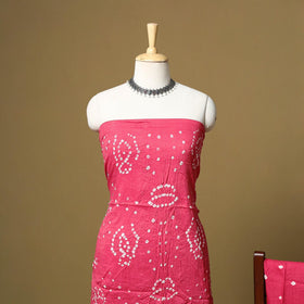 Kutch tie-dye bandhani satin cotton 3pc unstitched dress