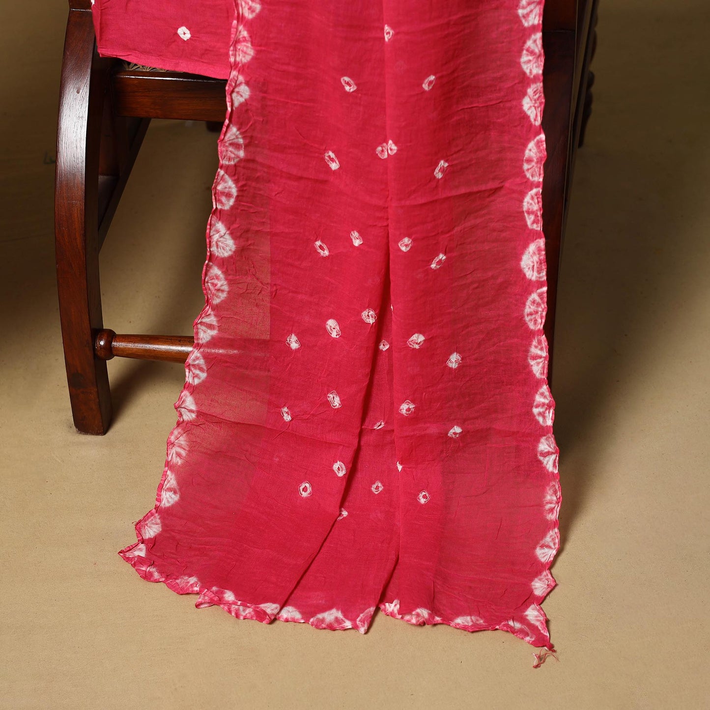 Kutch tie-dye bandhani satin cotton 3pc unstitched dress