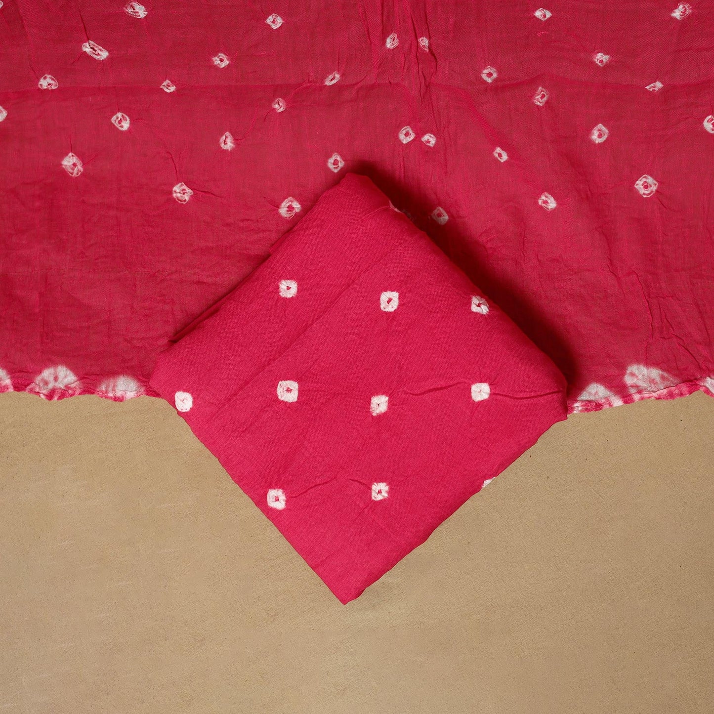 Kutch tie-dye bandhani satin cotton 3pc unstitched dress