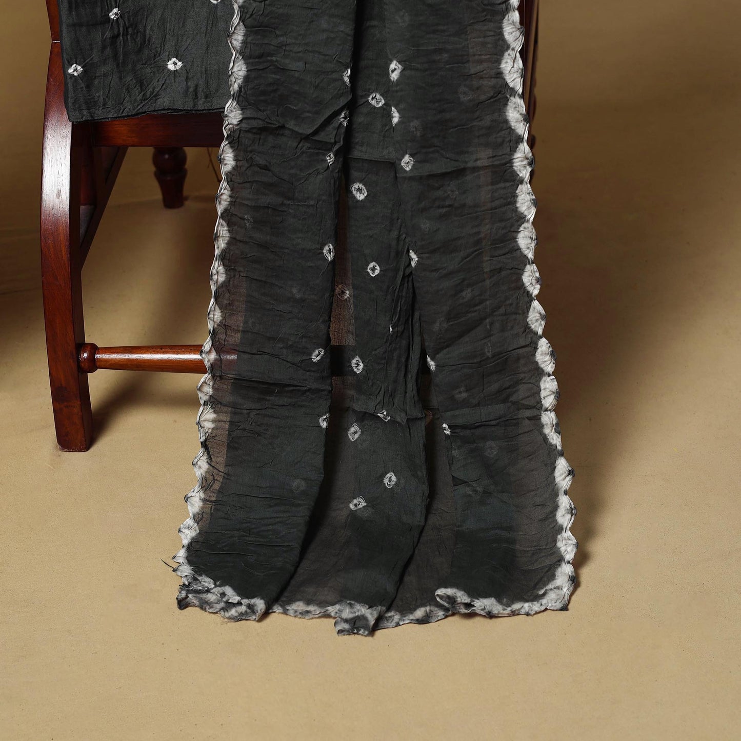 Kutch tie-dye bandhani satin cotton 3pc unstitched dress