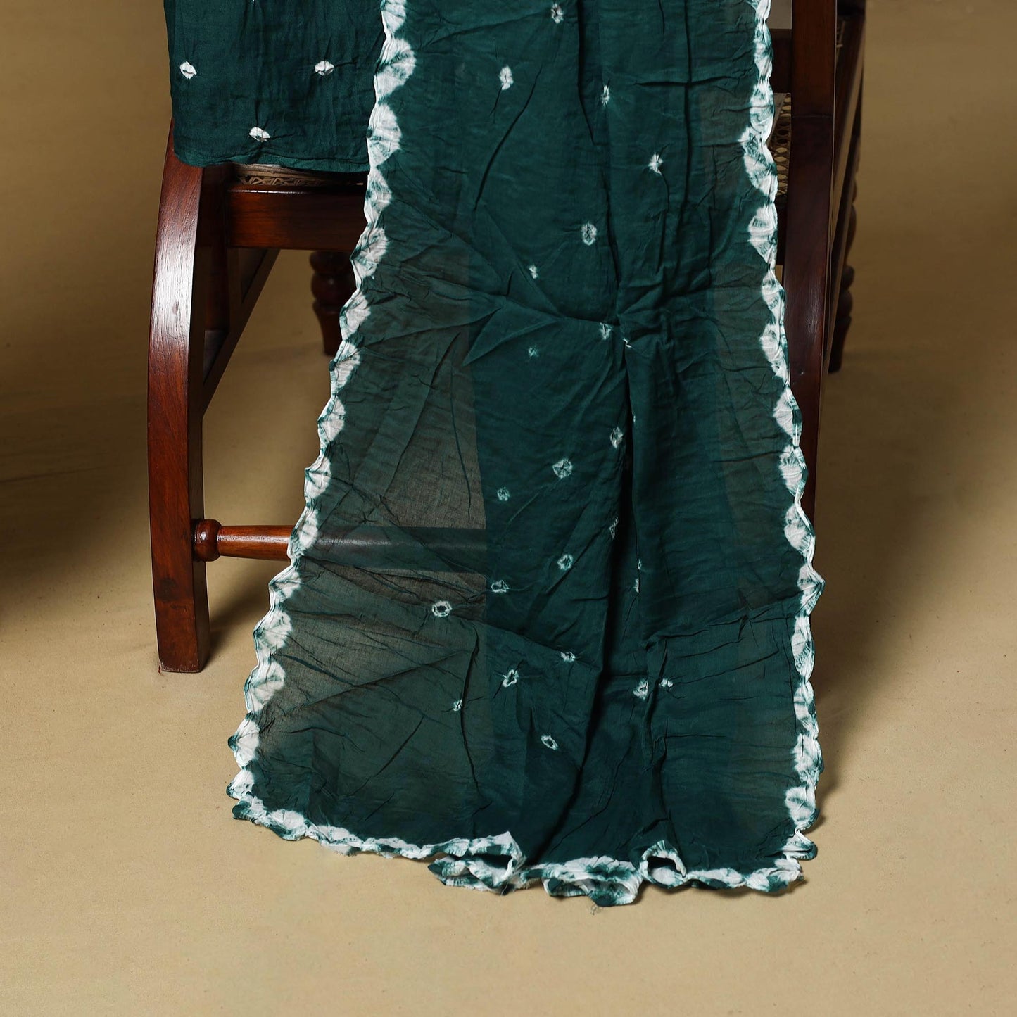 Kutch tie-dye bandhani satin cotton 3pc unstitched dress