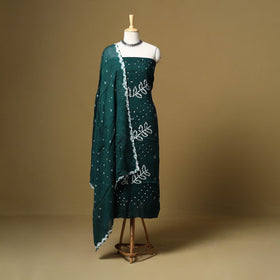 Kutch tie-dye bandhani satin cotton 3pc unstitched dress