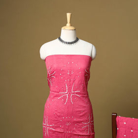 Kutch tie-dye bandhani satin cotton 3pc unstitched dress