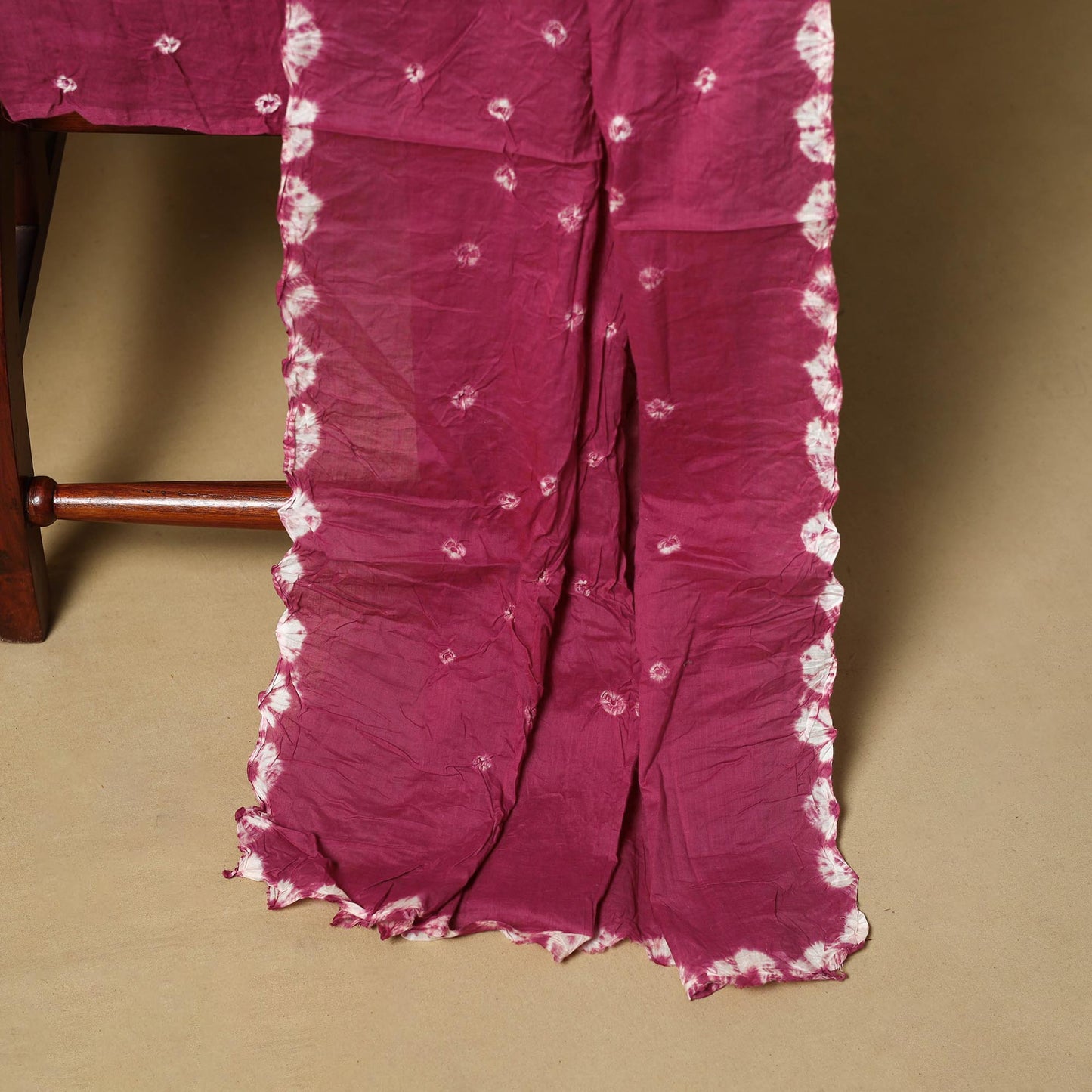 Kutch tie-dye bandhani satin cotton 3pc unstitched dress