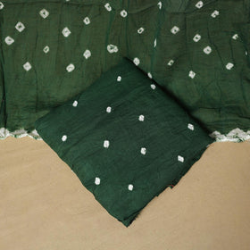 Kutch tie-dye bandhani satin cotton 3pc unstitched dress