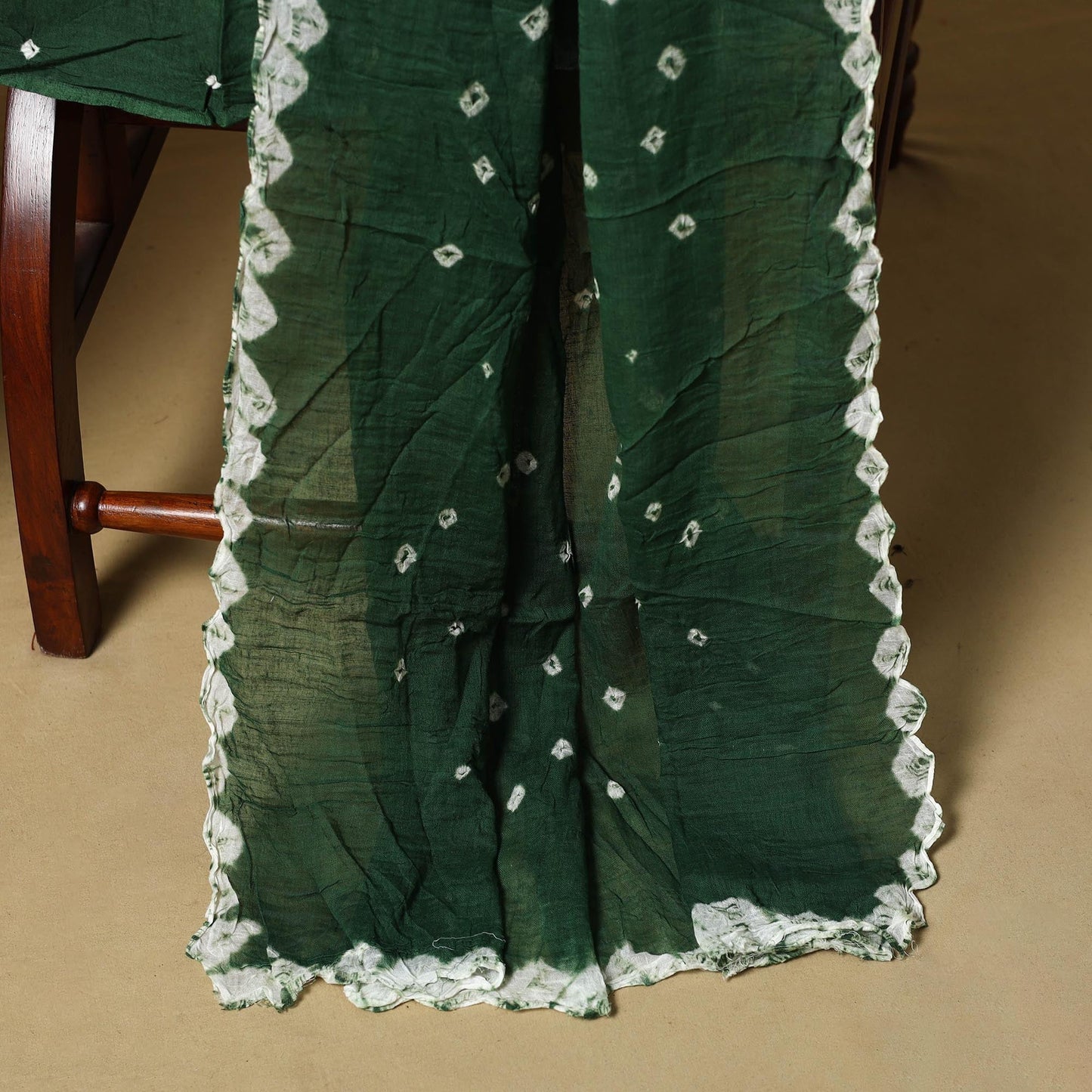 Kutch tie-dye bandhani satin cotton 3pc unstitched dress