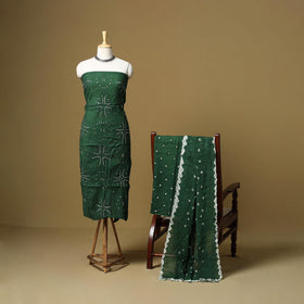 Kutch tie-dye bandhani satin cotton 3pc unstitched dress