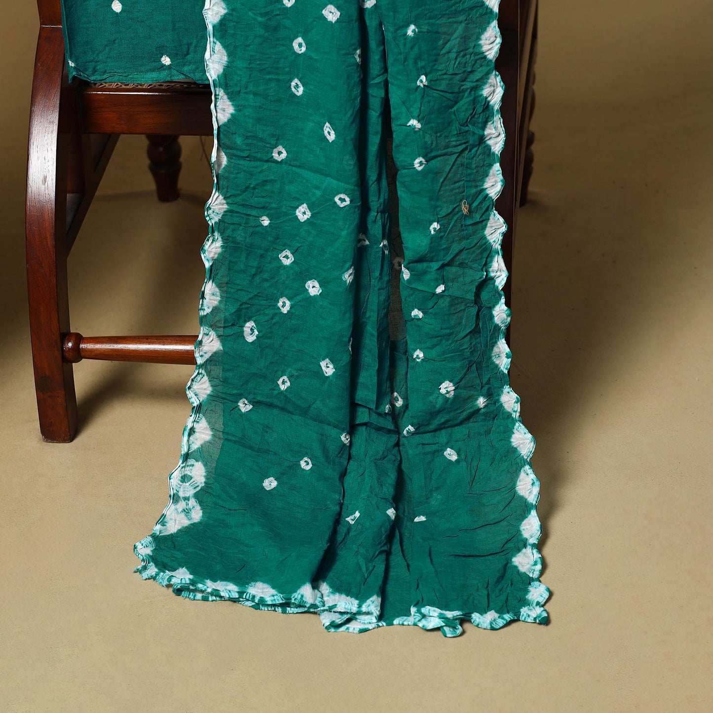 Kutch tie-dye bandhani satin cotton 3pc unstitched dress