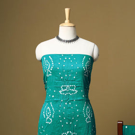 Kutch tie-dye bandhani satin cotton 3pc unstitched dress