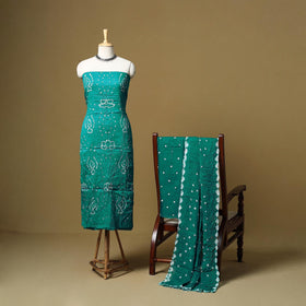 Kutch tie-dye bandhani satin cotton 3pc unstitched dress