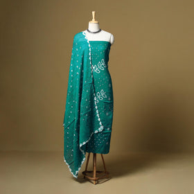 Kutch tie-dye bandhani satin cotton 3pc unstitched dress