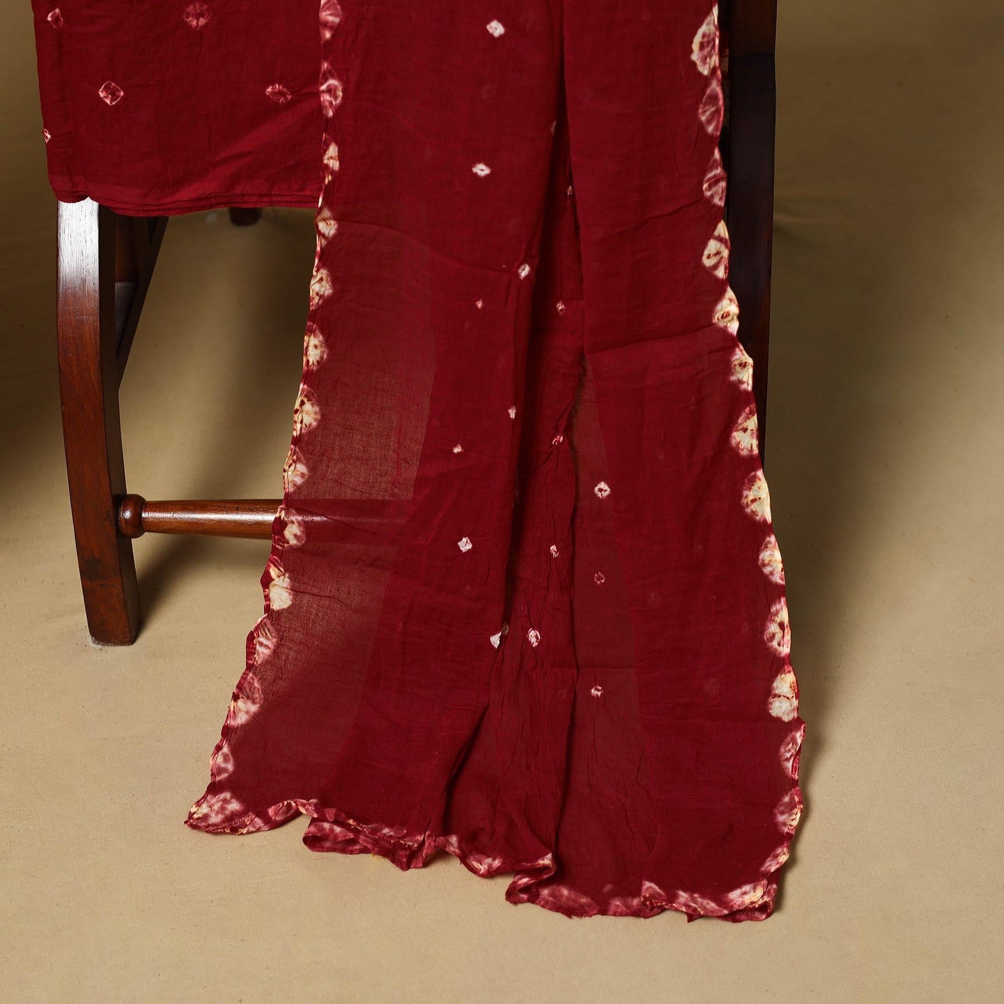 Kutch tie-dye bandhani satin cotton 3pc unstitched dress