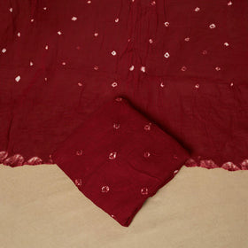 Kutch tie-dye bandhani satin cotton 3pc unstitched dress