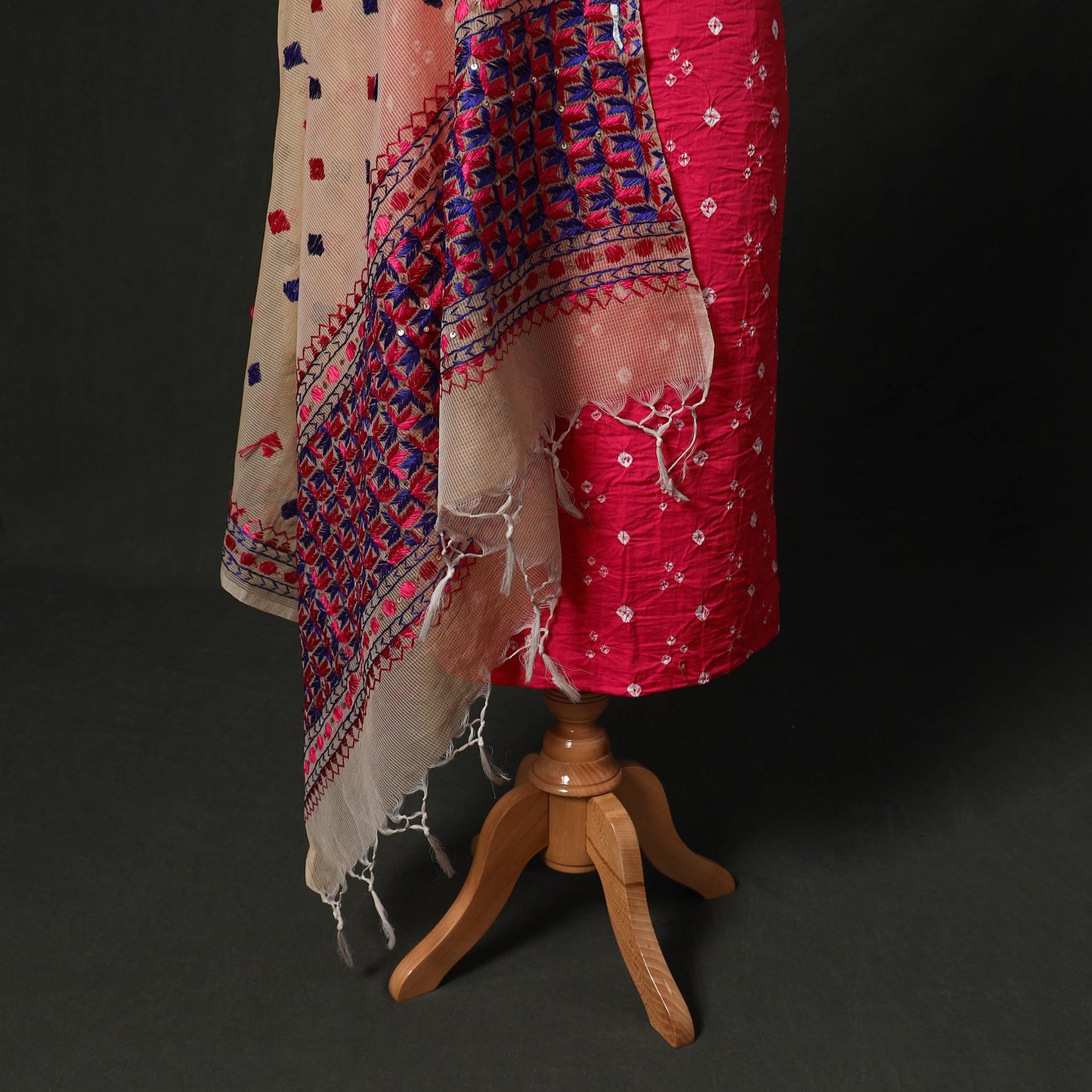 Kutch tie-dye cotton bandhani 2pc unstitched dress material