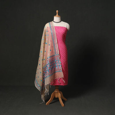 Kutch tie-dye cotton bandhani 2pc unstitched dress material