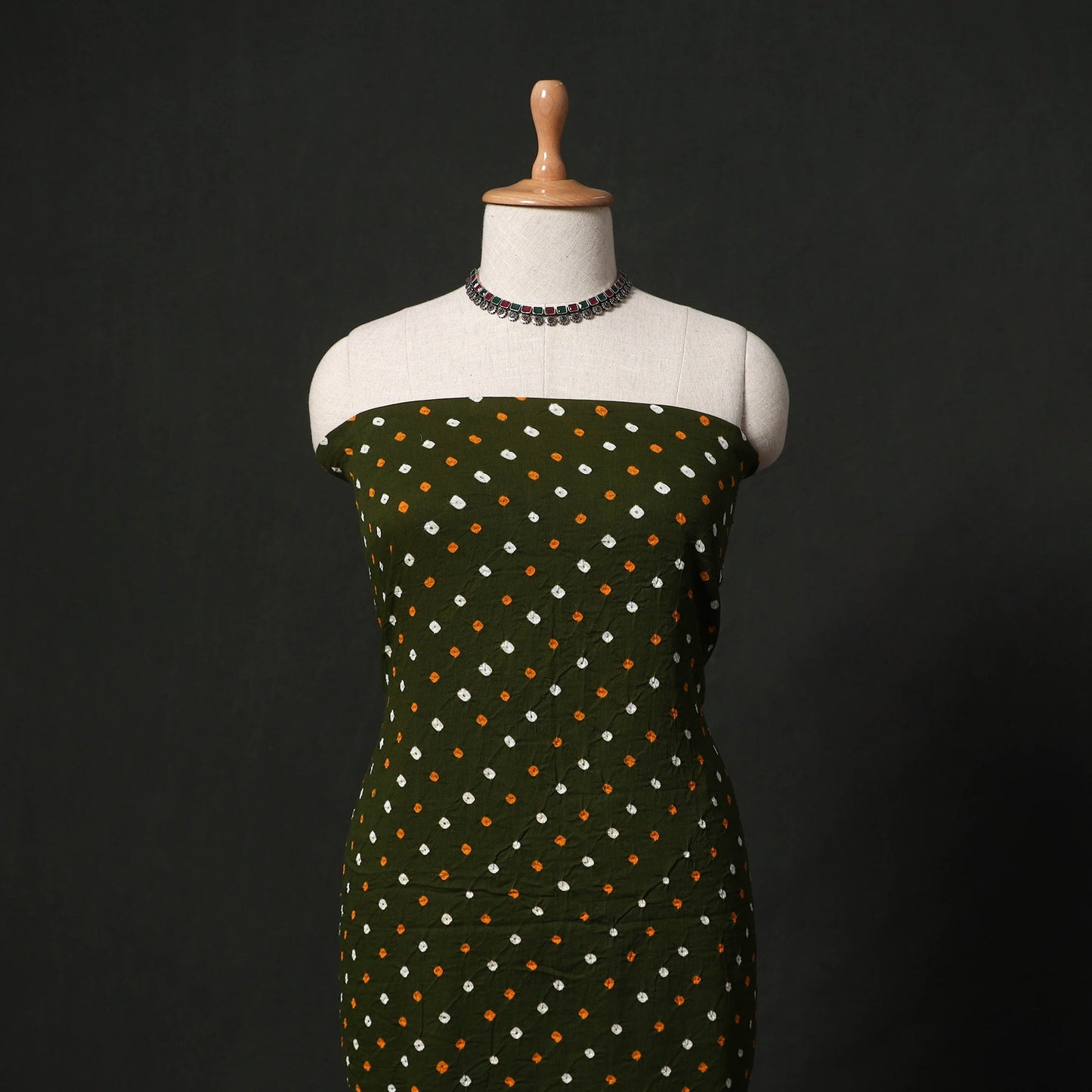 Kutch tie-dye cotton bandhani 2pc unstitched dress material