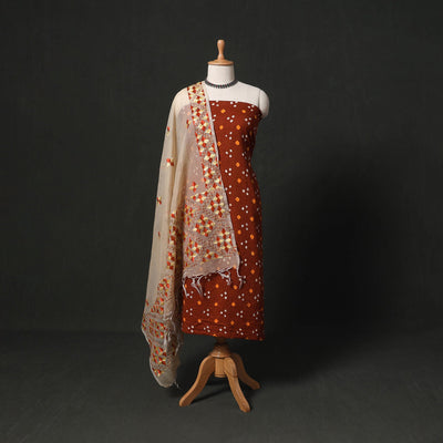 Kutch tie-dye cotton bandhani 2pc unstitched dress material