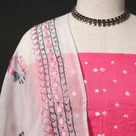 Kutch tie-dye cotton bandhani 2pc unstitched dress material