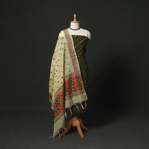 Kutch tie-dye cotton bandhani 2pc unstitched dress material