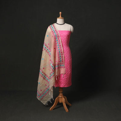 Kutch tie-dye cotton bandhani 2pc unstitched dress material