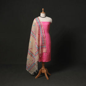 Kutch tie-dye cotton bandhani 2pc unstitched dress material