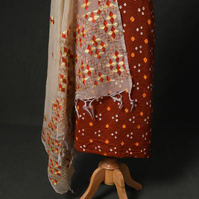 Kutch tie-dye cotton bandhani 2pc unstitched dress material