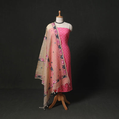 Kutch tie-dye cotton bandhani 2pc unstitched dress material