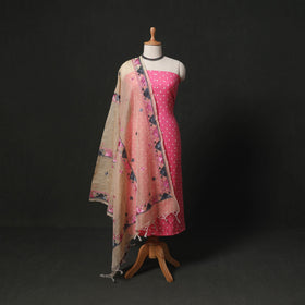 Kutch tie-dye cotton bandhani 2pc unstitched dress material