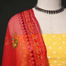 Kutch tie-dye cotton bandhani 2pc unstitched dress material