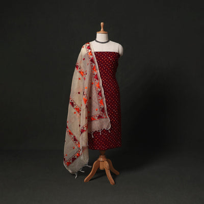 Kutch tie-dye cotton bandhani 2pc unstitched dress material