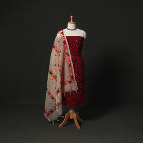 Kutch tie-dye cotton bandhani 2pc unstitched dress material