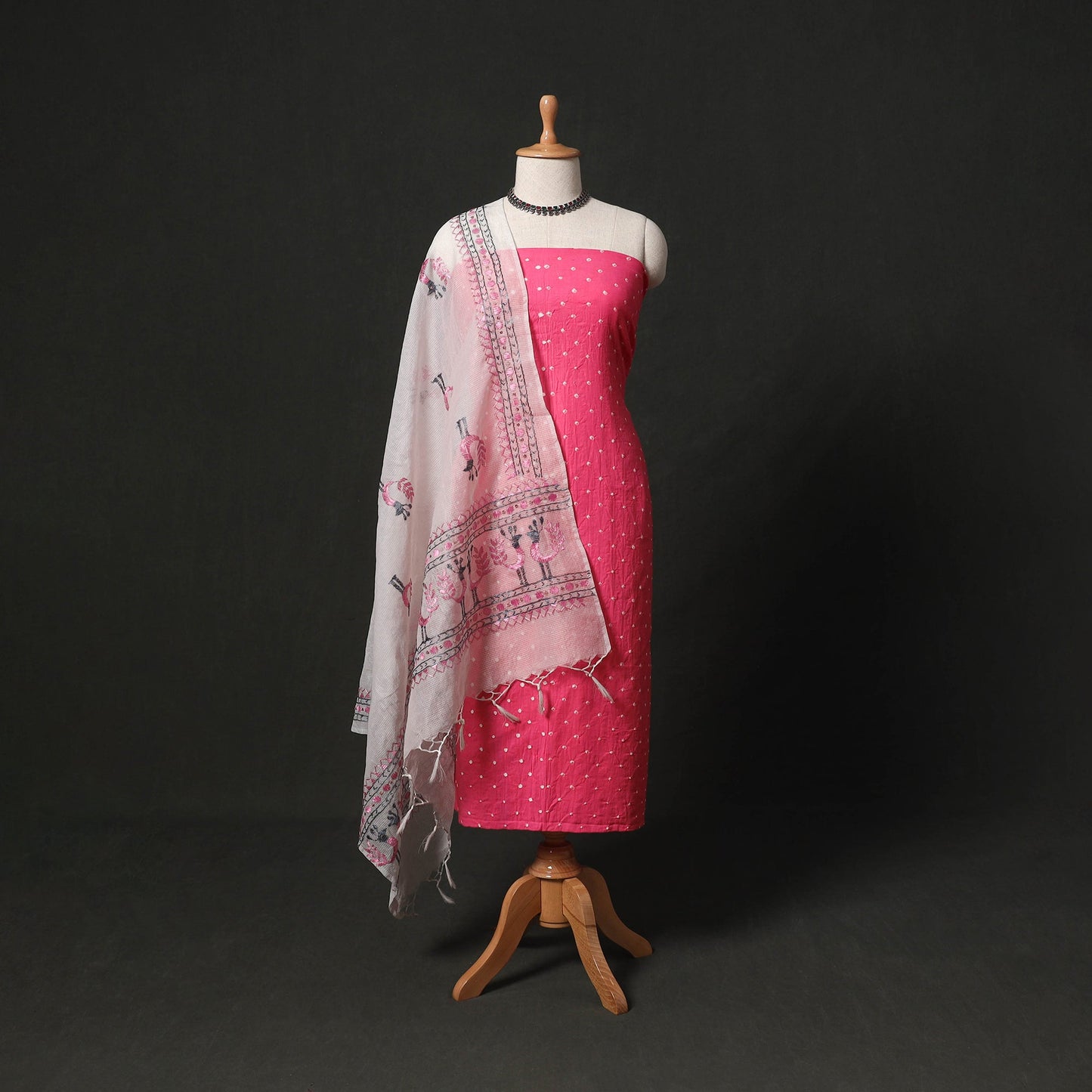 Kutch tie-dye cotton bandhani 2pc unstitched dress material