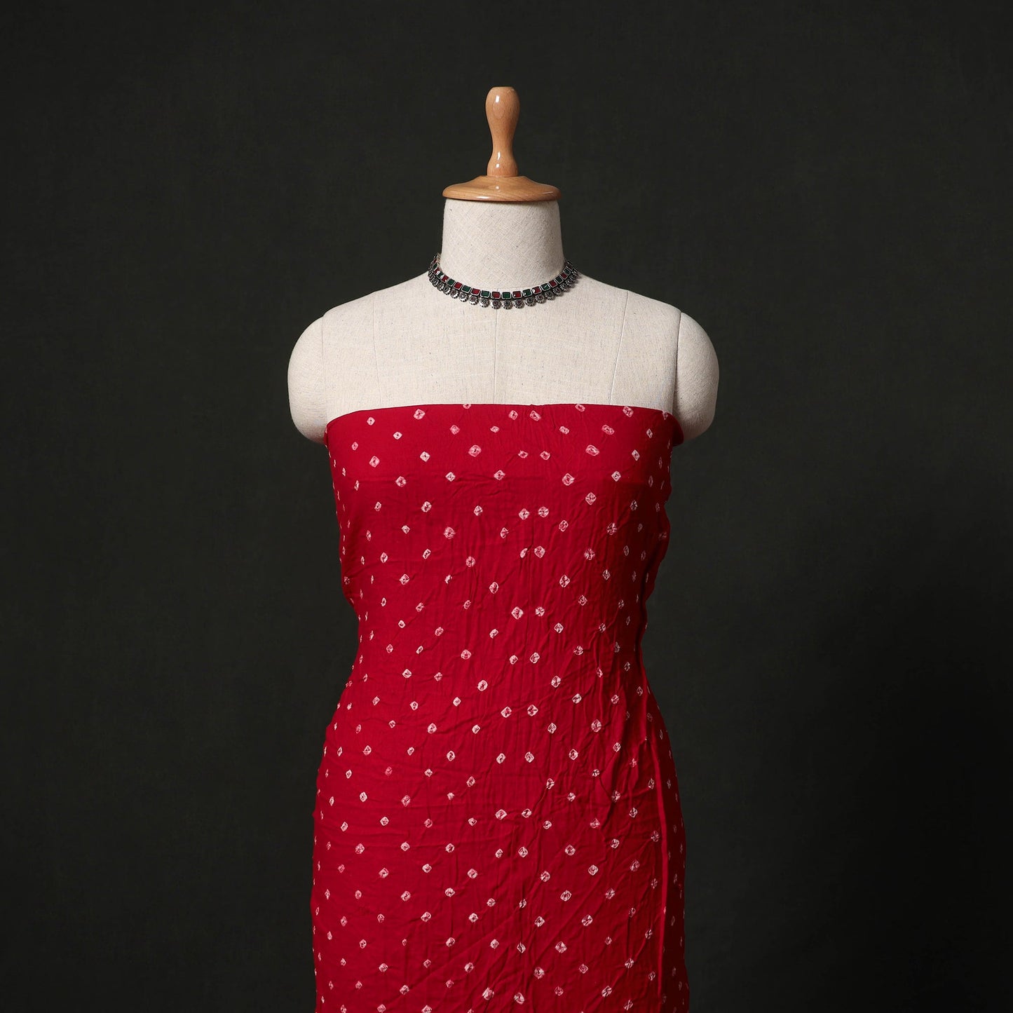 Kutch tie-dye cotton bandhani 2pc unstitched dress material