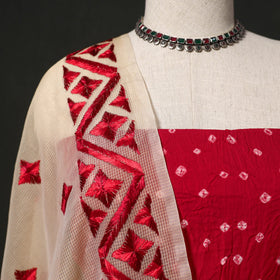 Kutch tie-dye cotton bandhani 2pc unstitched dress material