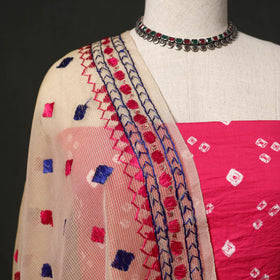 Kutch tie-dye cotton bandhani 2pc unstitched dress material