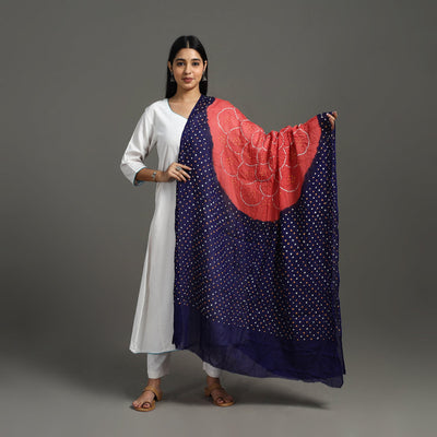 Kutch tie-dye cotton bandhani dupatta 01 - handcrafted