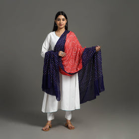 Kutch tie-dye cotton bandhani dupatta 01 - handcrafted